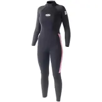 West 3/2 Mm Flatlock Enforcer Woman Long Sleeve Back Zip Neoprene Suit Gris 8 Years Fille