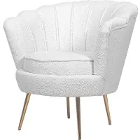 HABITAT ET JARDIN Fauteuil bouclette "Floria" - 75 x 68 x 77,5 cm - Blanc