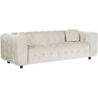 HABITAT ET JARDIN Canapé droit en tissu chenille "Vendome" - 3 places - Beige