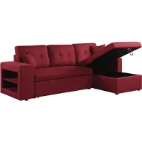 HABITAT ET JARDIN Canapé d'angle convertible/réversible "Axel" - 3 places - Rouge