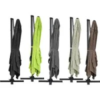 HABITAT ET JARDIN Parasol Jardin D?Port? Alu 'sun 4' - Rectangle - 3 X 4 M + Housse De Protection - Ecru