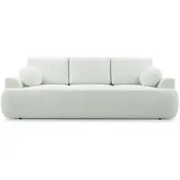 Selsey Barletto - Canapé 3 places avec fonction sommeil et espace de rangement, Bouclé, Crème
