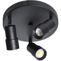Eth Spot monté en surface 3x LED Liam Noir - rond