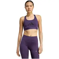 Adidas Powerreact Graphic Medium Impact Sports Bra Violet XS Femme