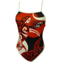 Turbo Maori Skin Tattoo Swimsuit Rouge,Noir 2XL Femme