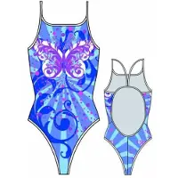 Turbo Butterfly Stars Swimsuit Bleu,Violet 9-10 Years Fille