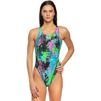 Mad Wave Mw Revolt Raciong Open Back Competition Swimsuit Vert,Bleu L Femme