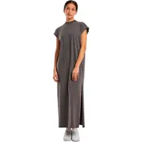 Build Your Brand Vintage Short Sleeve Long Dress Gris 3XL Femme
