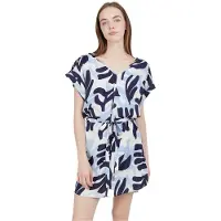 Fundango Palmetta Short Sleeve Short Dress Bleu XL Femme