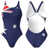 Turbo Australia Band Proresist Swimsuit Bleu 3XL Femme