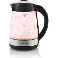 Eta HYUNDAI Bouilloire en verre VK 780 Bouilloire à thé à 7 températures, 1,7 litre et écran LED 2200 watts HYUVK780