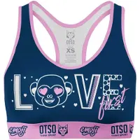 Otso Emoji Love First Medium Impact Sports Top Bleu L Femme