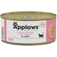 Applaws Cat Tin Adult - Filet de thon avec crevettes en bouillon - 24x156 g
