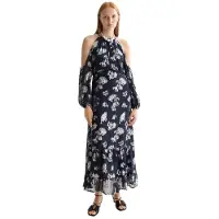 Scotch & Soda Fil Coupe Open Shoulder Long Sleeve Long Dress Bleu 40 Femme