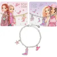Ginza.se - Bracelet with Charms - Cowgirl - Adjustable Length 18 cm 5 cm Extension, (18 cm, Acier inoxydable, Cuivre, Zinc)