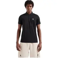 EA7 pour homme. 8NPF13_PJRGZ Polo premium noir (XXS), Casuel, Polyamide, Manche courte