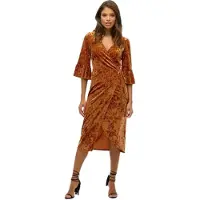 Superdry W8011965a Short Sleeve Midi Dress Marron XL Femme