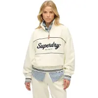 Superdry Country Club Loose Half Zip Sweatshirt Beige M Femme