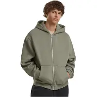 Build Your Brand Fluffy Full Zip Sweatshirt Vert 5XL Homme