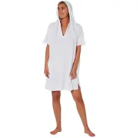 Ocean & Earth V Neck Hooded Poncho Blanc L-XL