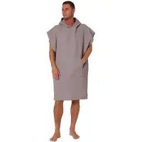 Ocean & Earth Waffle Hooded Poncho Gris