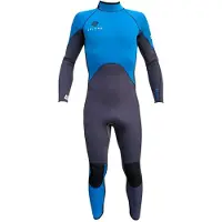Seland Gros 4/3 Mm Junior Long Sleeve Back Zip Neoprene Suit Bleu,Gris 8 Years Enfants