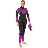 Mares Ice Skin Semi Dry Suit Noir,Violet XS Femme