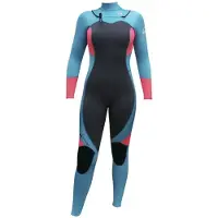 Kynay Ultra Stretchy Surfing 3/2 Mm Woman Long Sleeve Chest Zip Neoprene Suit Bleu L Femme