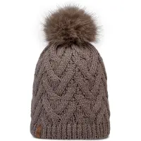 Buff Knitted & Fleece Beanie Marron
