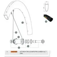 Mavic Comete Pro Carbon Sl Tubular Disc Front Rim Noir 700 - 28´´ 24H