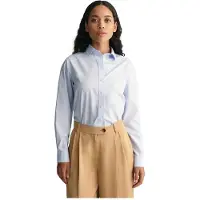Gant pour femme. 4300348 Chemise en popeline bleue à coupe régulière (44), Casuel, Coton, Manche longue