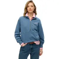 Superdry W2012355a Essential Logo Gd Half Zip Sweatshirt Bleu 2XL Femme