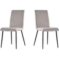 HABITAT ET JARDIN Lot de 2 chaises en velours "Henley" - Gris clair