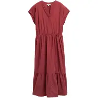 Tom Tailor Solid Volants Sleeveless Dress Rouge 40 Femme