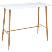 Atmosphera Créateur d'intérieur® Table haute design scandinave Roka - L. 120 x H. 105 cm - Blanc