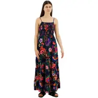 Superdry Smocked Cami Sleeveless Long Dress Multicolore L Femme