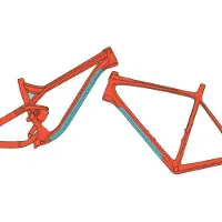 RideWrap Downtube Xtra Thick Frame Guard Stickers Rouge