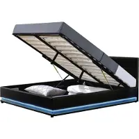 HABITAT ET JARDIN Lit LED avec coffre "Anastasia" - 160 x 200 cm - Noir