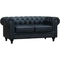 HABITAT ET JARDIN Canapé fixe Chesterfield "Aliza" - 157 x 82 x 70 cm - 2 places - Noir