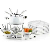 MÄSER Service à fondue, Set à fondue, Blanc, Argent