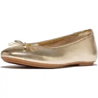 FitFlop Delicato Bow Soft Metallic Ballet Pumps Doré EU 36 Femme
