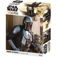 PRIME 3D Le puzzle lenticulaire mandalorien Grogu et Mando 500 pièces