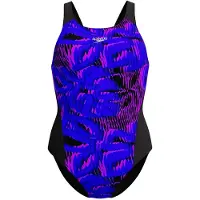 Speedo Allover Digital Recordbreaker Swimsuit Bleu UK 34 Femme