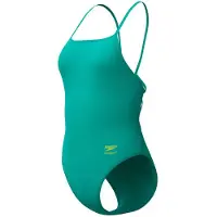 Speedo Fl Solid Web Back Swimsuit Vert UK 28 Femme