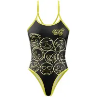 Otso Emoji Neon Faces Swimsuit Noir M Femme
