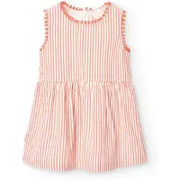 Boboli Poplin Striped Sleeveless Dress Rose 6 Months Fille