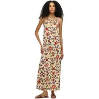 Superdry Beach Cami Sleeveless Long Dress Beige S Femme