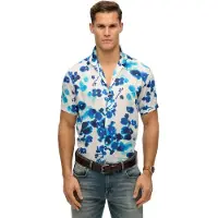 Superdry Print Short Sleeve Shirt Blanc L Homme
