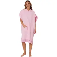 Ocean & Earth Waffle Hooded Poncho Rose