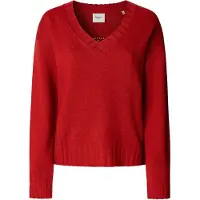 Pepe Jeans pour femme. PL7000001 Pull Cherice V rouge (S), Casuel, Polyester